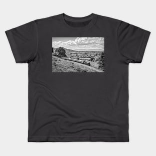 King Edward II and the Malverns - Black and White Kids T-Shirt